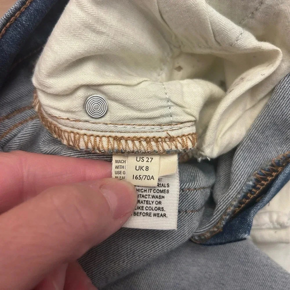 Free People Great Heights Frayed Skinny Blue Sky Cropped Distressed Boho - Picture 7 of 9